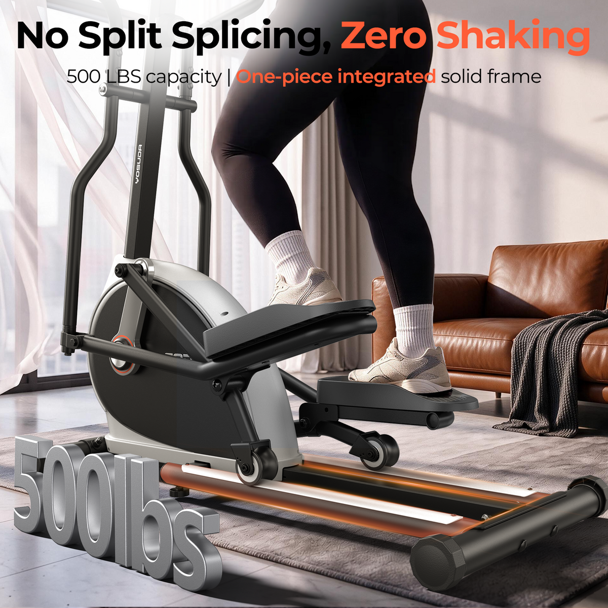 YOSUDA Elliptical Exercise Machine, Compact Elliptical with 12°/45° Incline 15.5/18.5IN Long Stride, 16 Levels Resistance, 400/500LBS Capacity, Support Kinomap/Fed APP, Qiuet Magnetic System