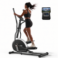 YOSUDA Elliptical Exercise Machine, Compact Elliptical with 12°/45° Incline 15.5/18.5IN Long Stride, 16 Levels Resistance, 400/500LBS Capacity, Support Kinomap/Fed APP, Qiuet Magnetic System